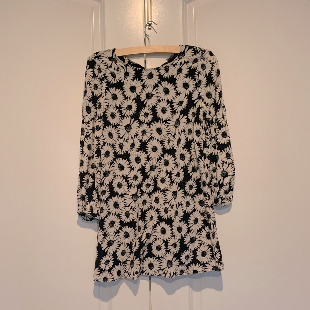 Cute floral black and white tunic shirt